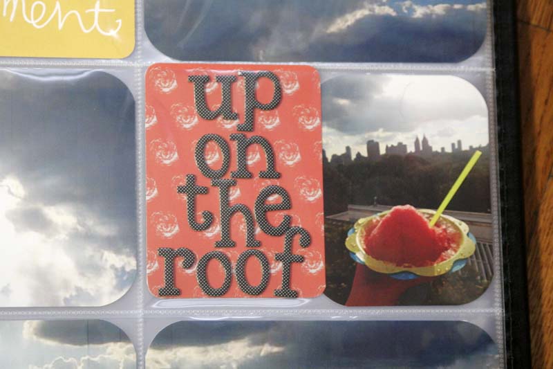 up on the roof project life card