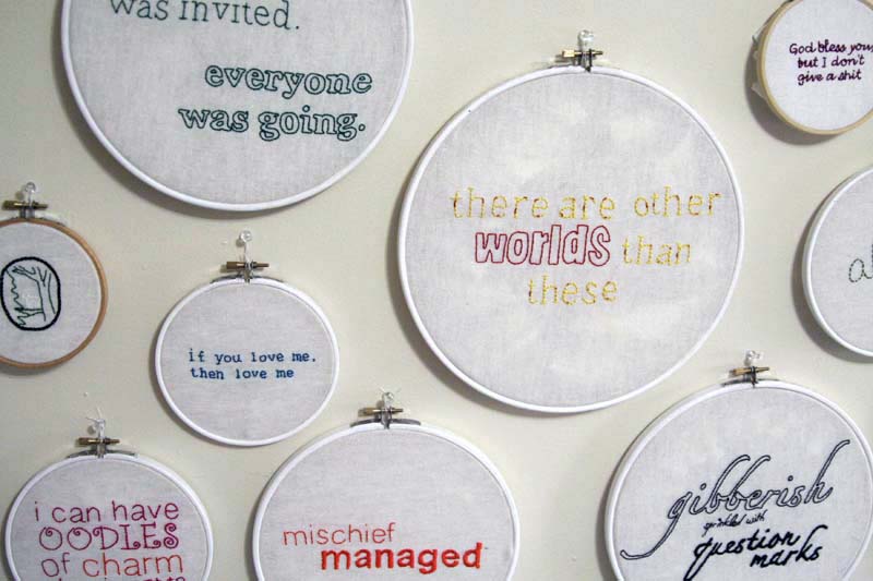 embroidery quotes on wall