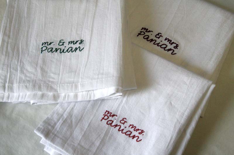 embroidered hand towels