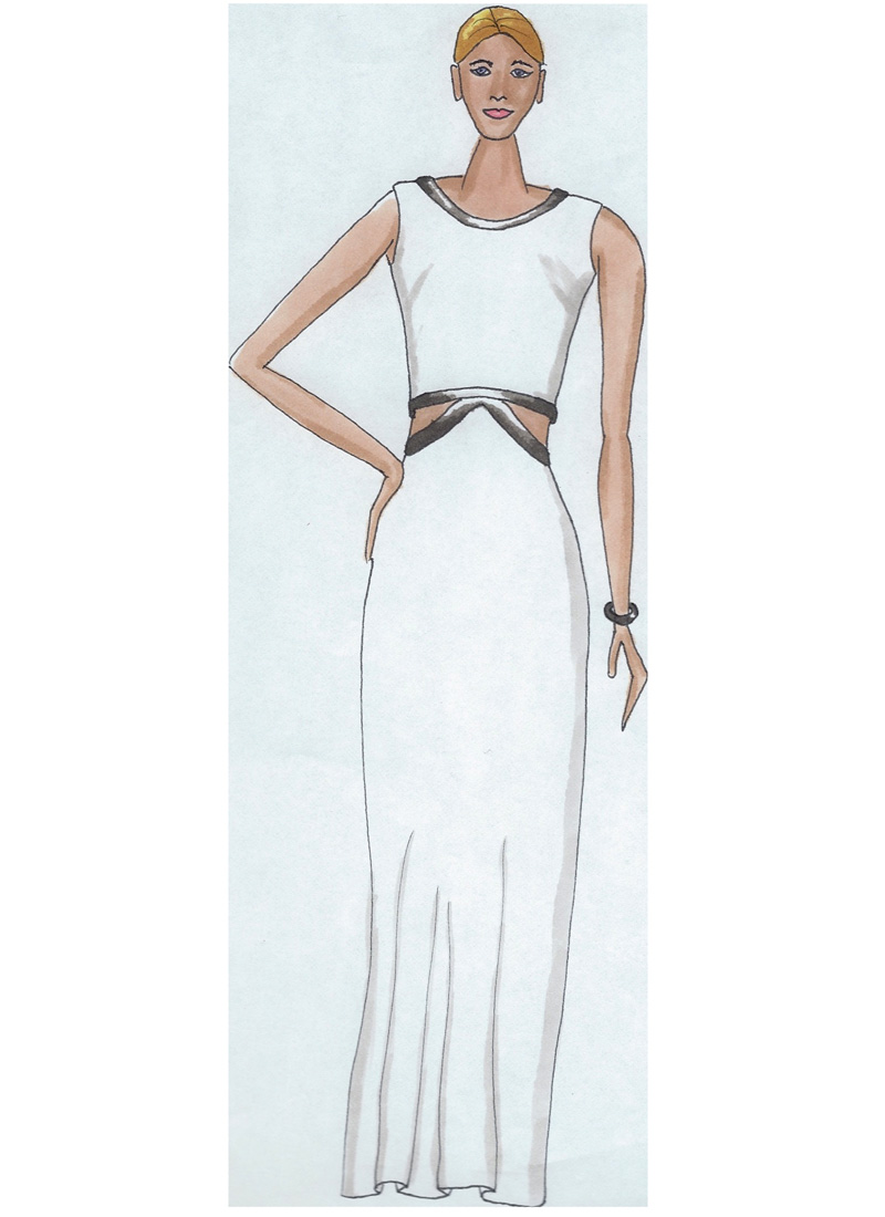 raes drawings white dress