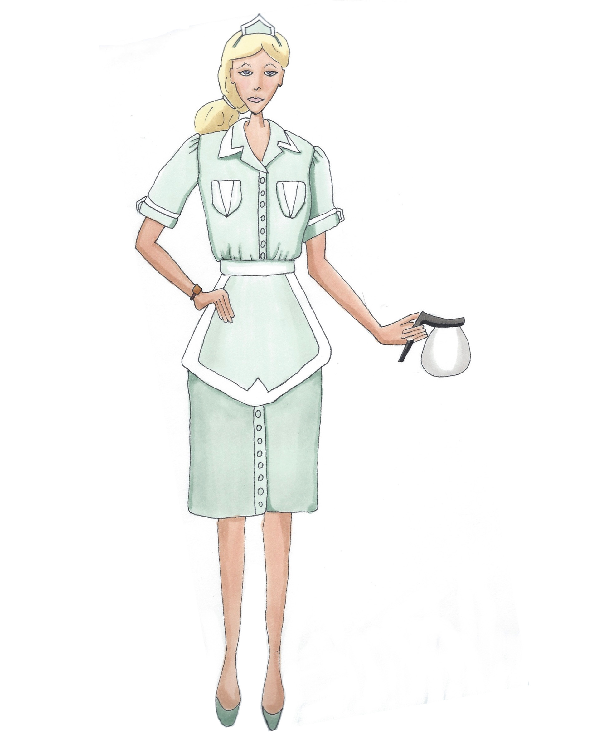 illustration of waitress from Twin Peaks